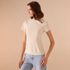 Short Sleeve Cut Out Top - shopaleena