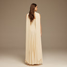 Short Sleeve Heart Neckline Long Dress - shopaleena