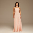 Short Sleeve Heart Neckline Long Dress - shopaleena