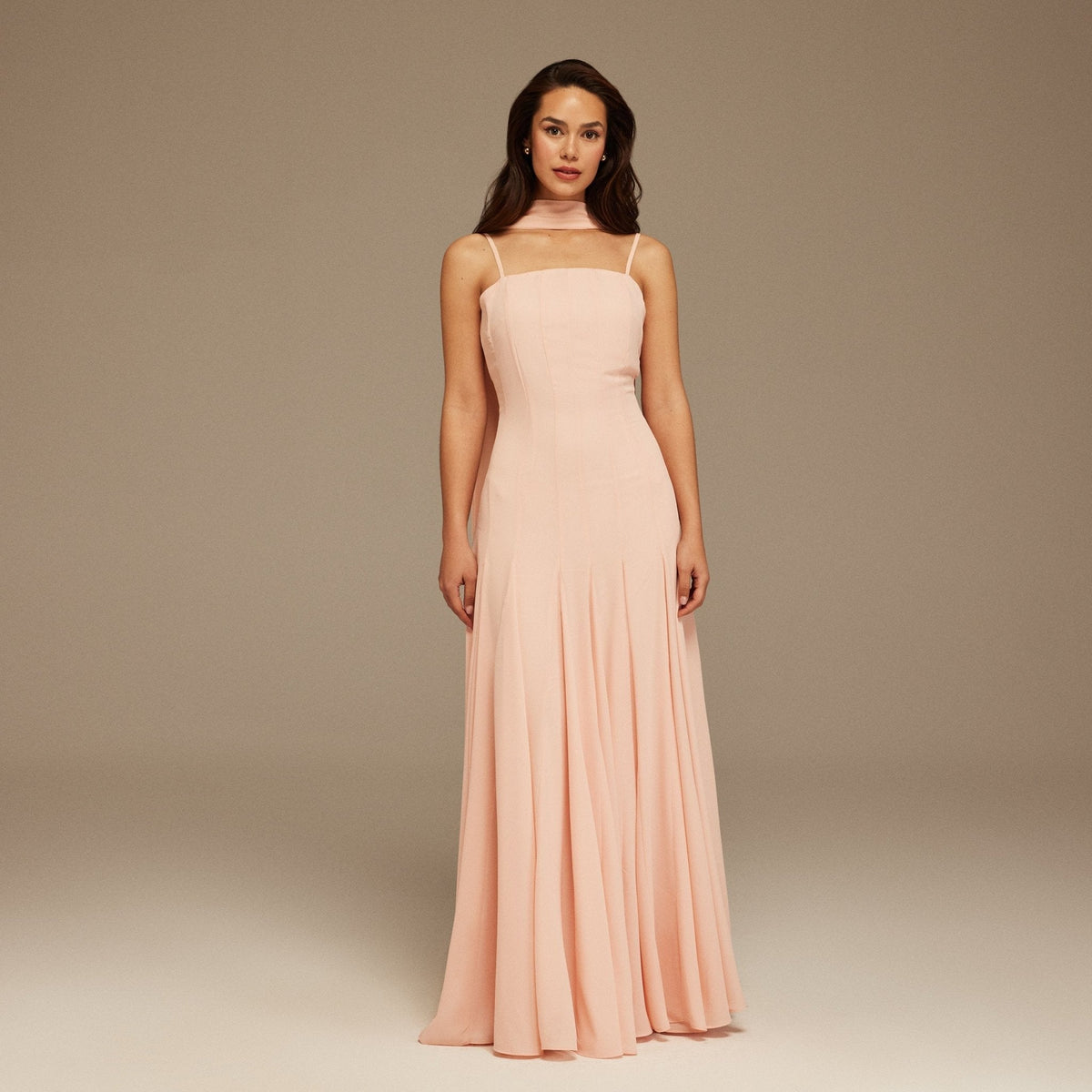 Short Sleeve Heart Neckline Long Dress - shopaleena
