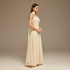 Short Sleeve Heart Neckline Long Dress - shopaleena