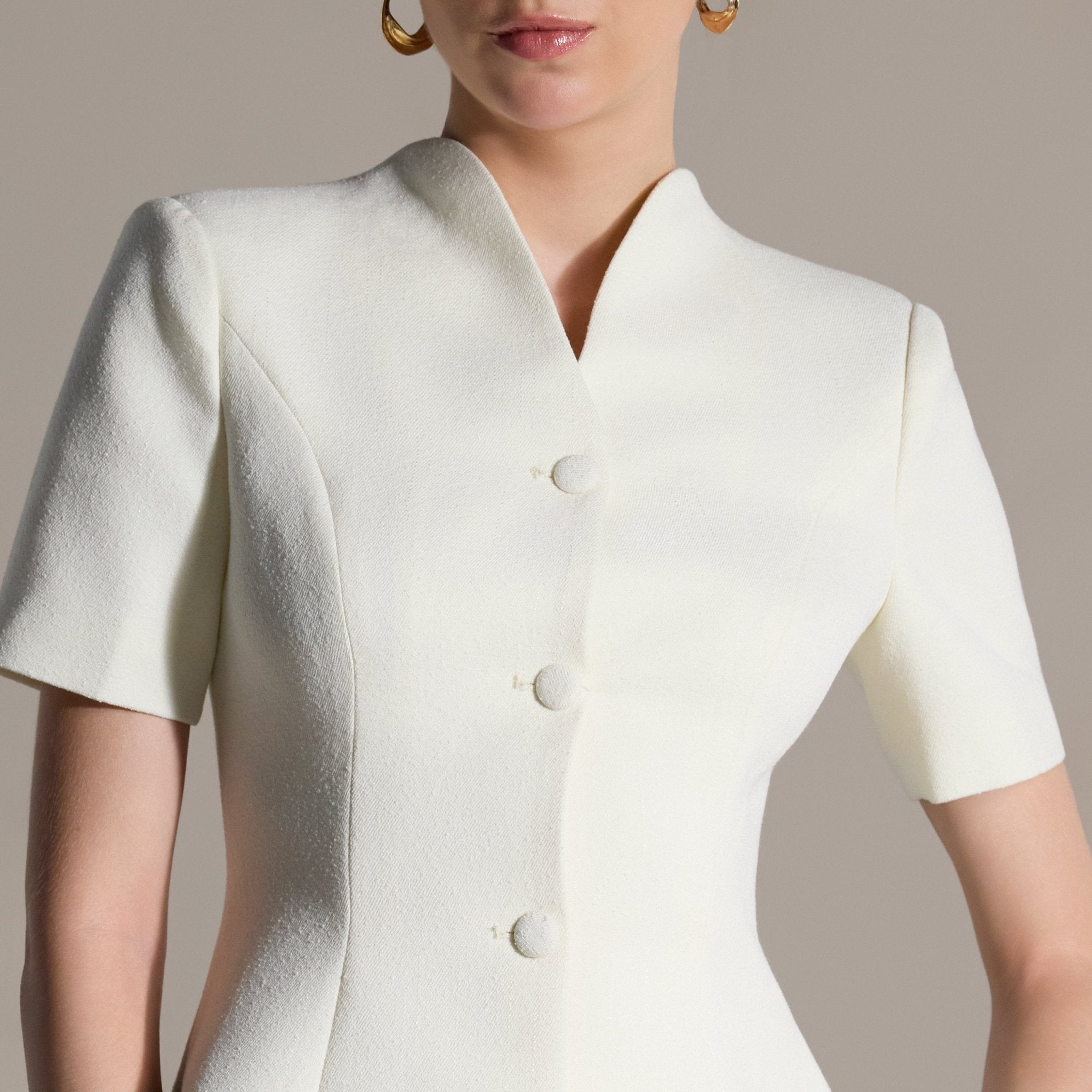 Short Sleeve Peplum Blazer - shopaleena