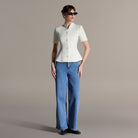 Short Sleeve Peplum Blazer - shopaleena