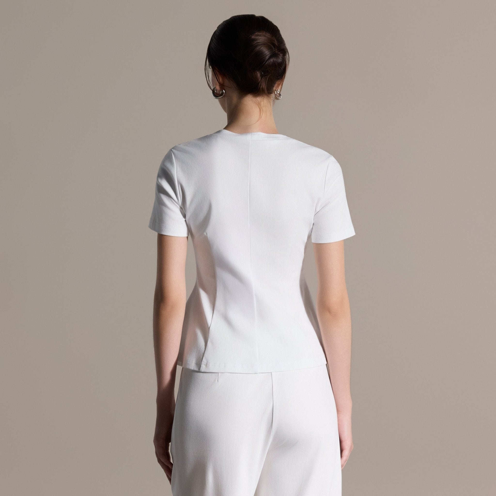 Short Sleeve Peplum Cotton Top - shopaleena