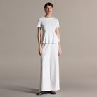 Short Sleeve Peplum Cotton Top - shopaleena
