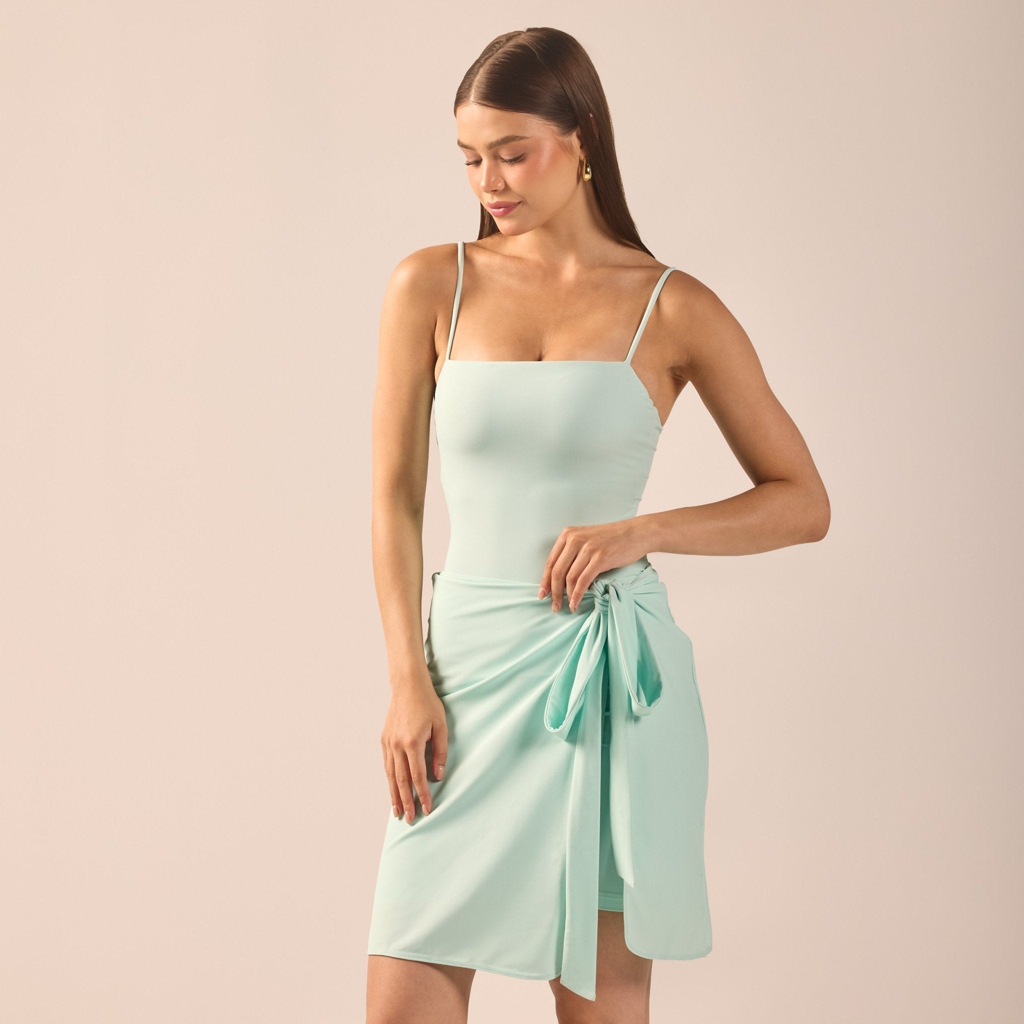 Side Tie Swim Skirt - shopaleena