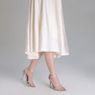 Silver Metallic High Heel Sandals - shopaleena