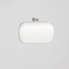 Silver Oval Satin Clutch - shopaleena