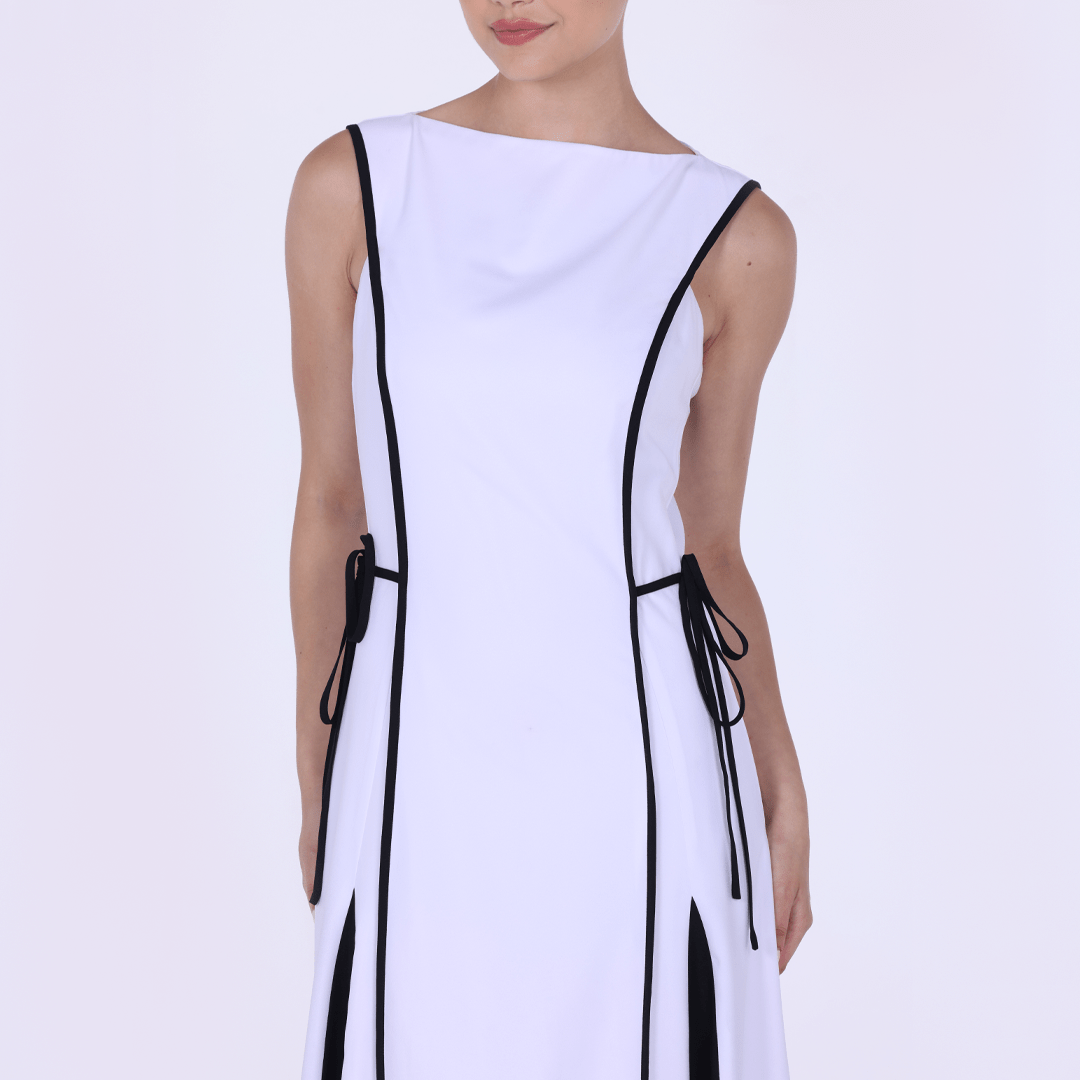 Sleeveless Contrast Panel Dress - shopaleena