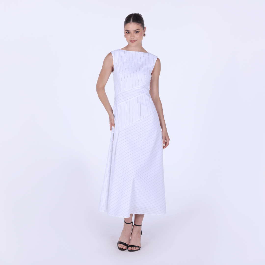 Sleeveless Cotton Blended dress - shopaleena