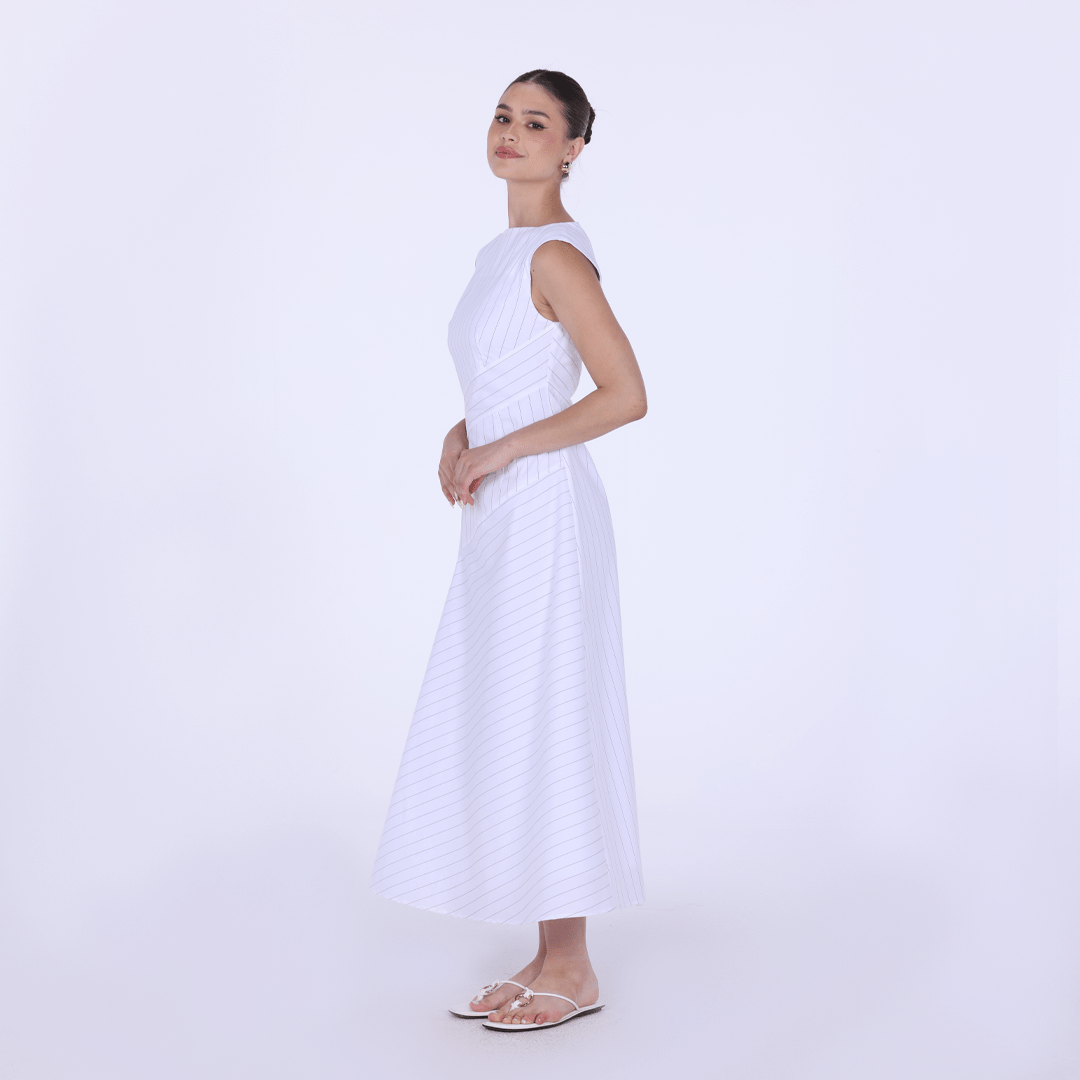 Sleeveless Cotton Blended dress - shopaleena