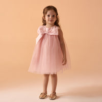 Sleevles Taffeta Dress with Bow - shopaleena