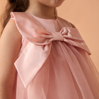 Sleevles Taffeta Dress with Bow - shopaleena