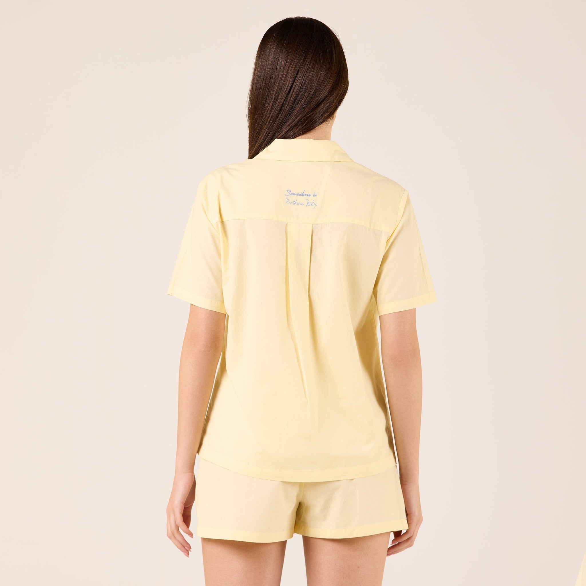 Solid cotton shirt with Notched Collar - shopaleena