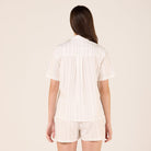 Solid cotton shirt with Notched Collar - shopaleena