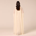 Spaghetti Strap Dress with Sheer Chiffon Cape - shopaleena