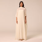 Spaghetti Strap Dress with Sheer Chiffon Cape - shopaleena