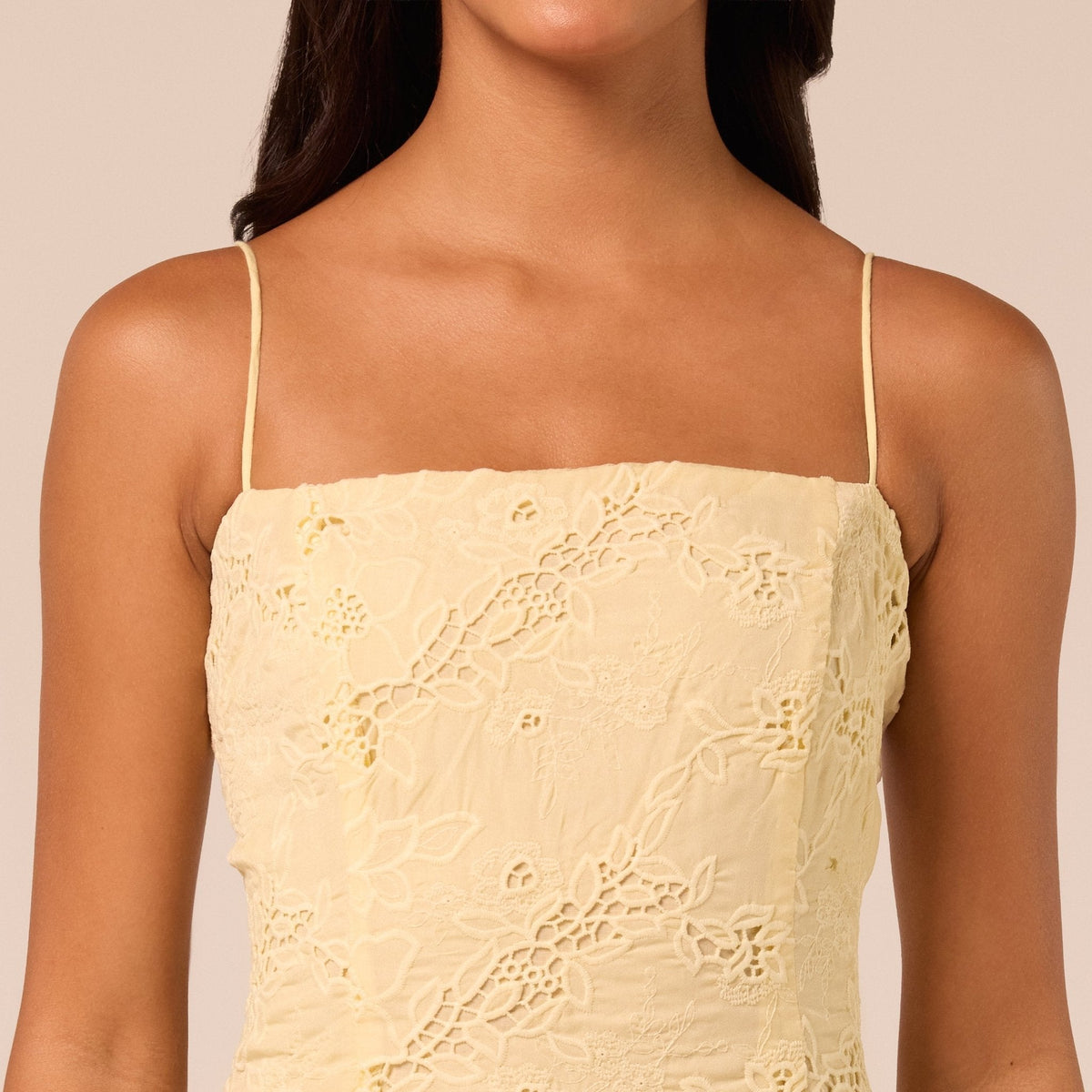 Spaghetti Strap Floral Lace Midi Dress - shopaleena