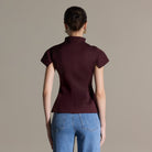 Stand Collar Peplum Blouse - shopaleena