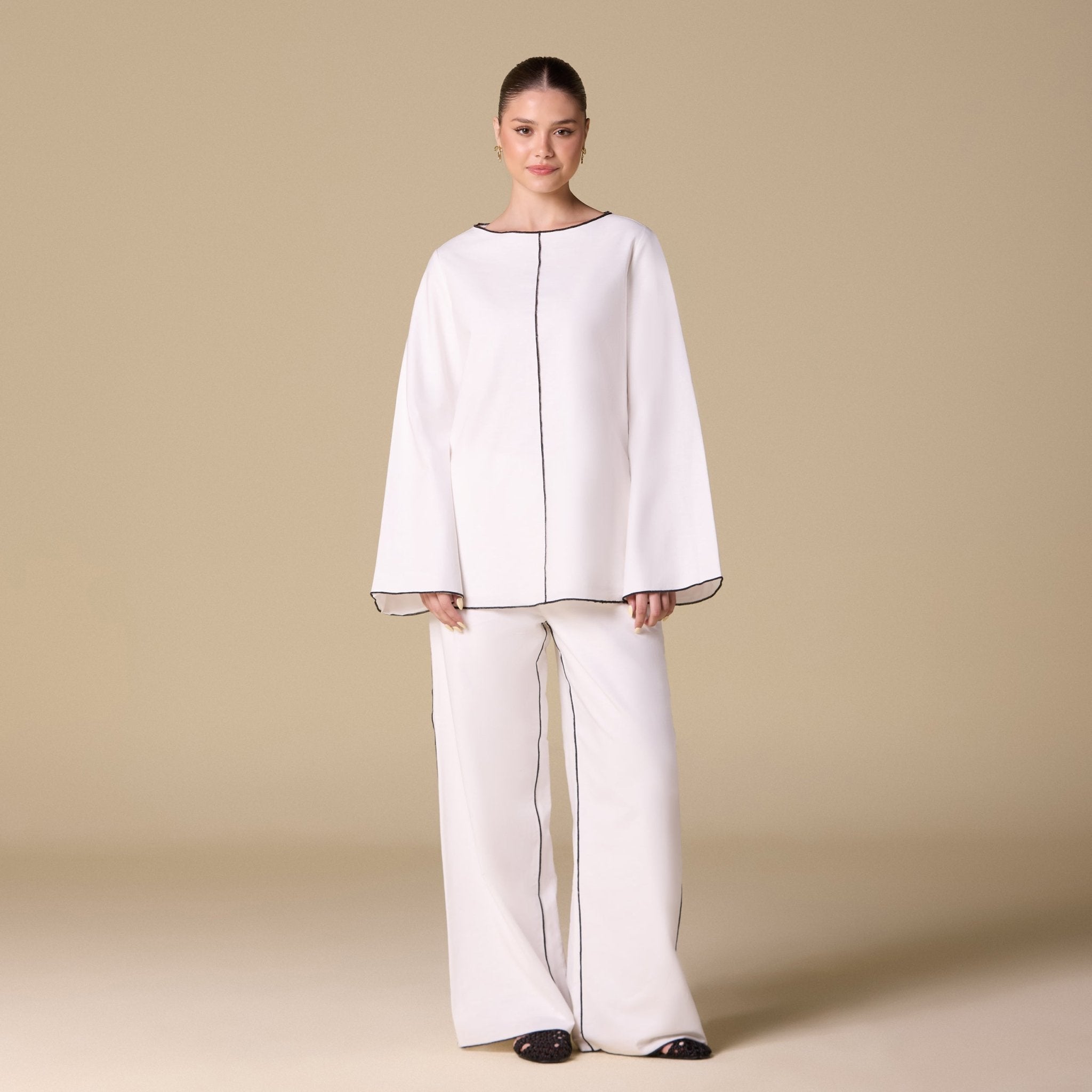 Straight - Cut Linen Pants - shopaleena