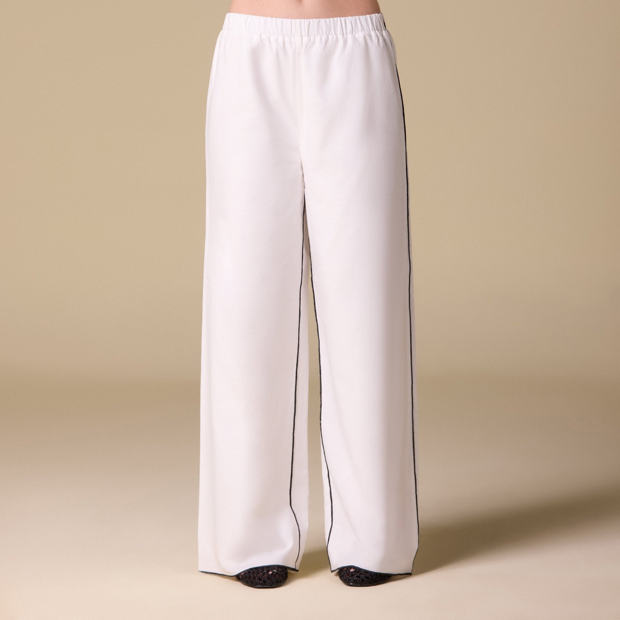 Straight - Cut Linen Pants - shopaleena