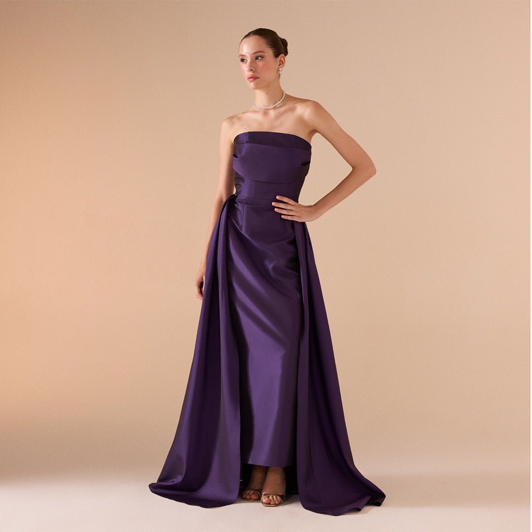 Strapless Maxi Dress in Taffeta - shopaleena