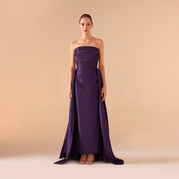 Strapless Maxi Dress in Taffeta - shopaleena