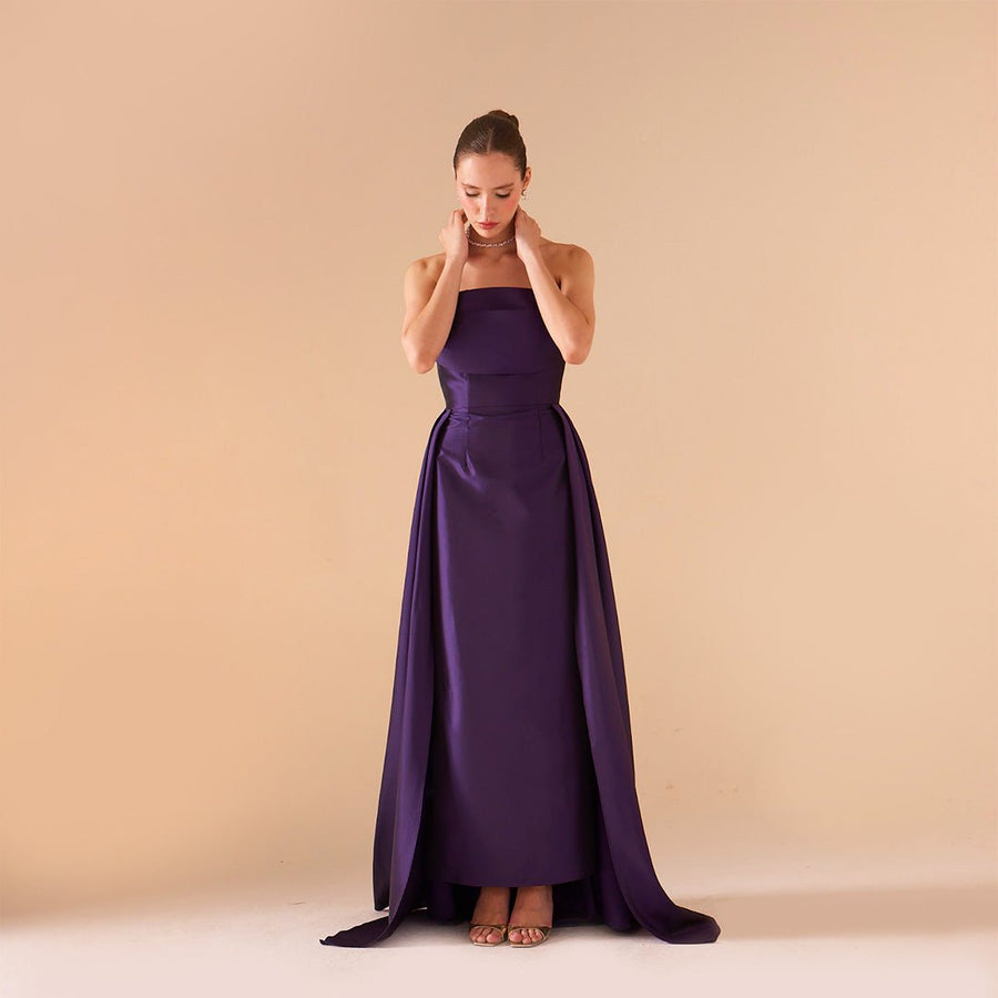 Strapless Maxi Dress in Taffeta - shopaleena