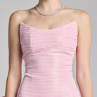 Strapless Ruched Taffeta Gown - shopaleena