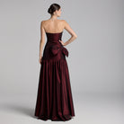 Strapless Ruched Taffeta Gown - shopaleena