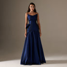 Strapless Ruched Taffeta Maxi Dress - shopaleena