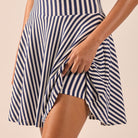 Striped A-Line Swim Skirt - shopaleena