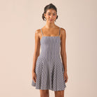 Striped A-Line Swim Skirt - shopaleena