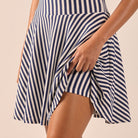 Striped A-Line Swim Skirt - shopaleena