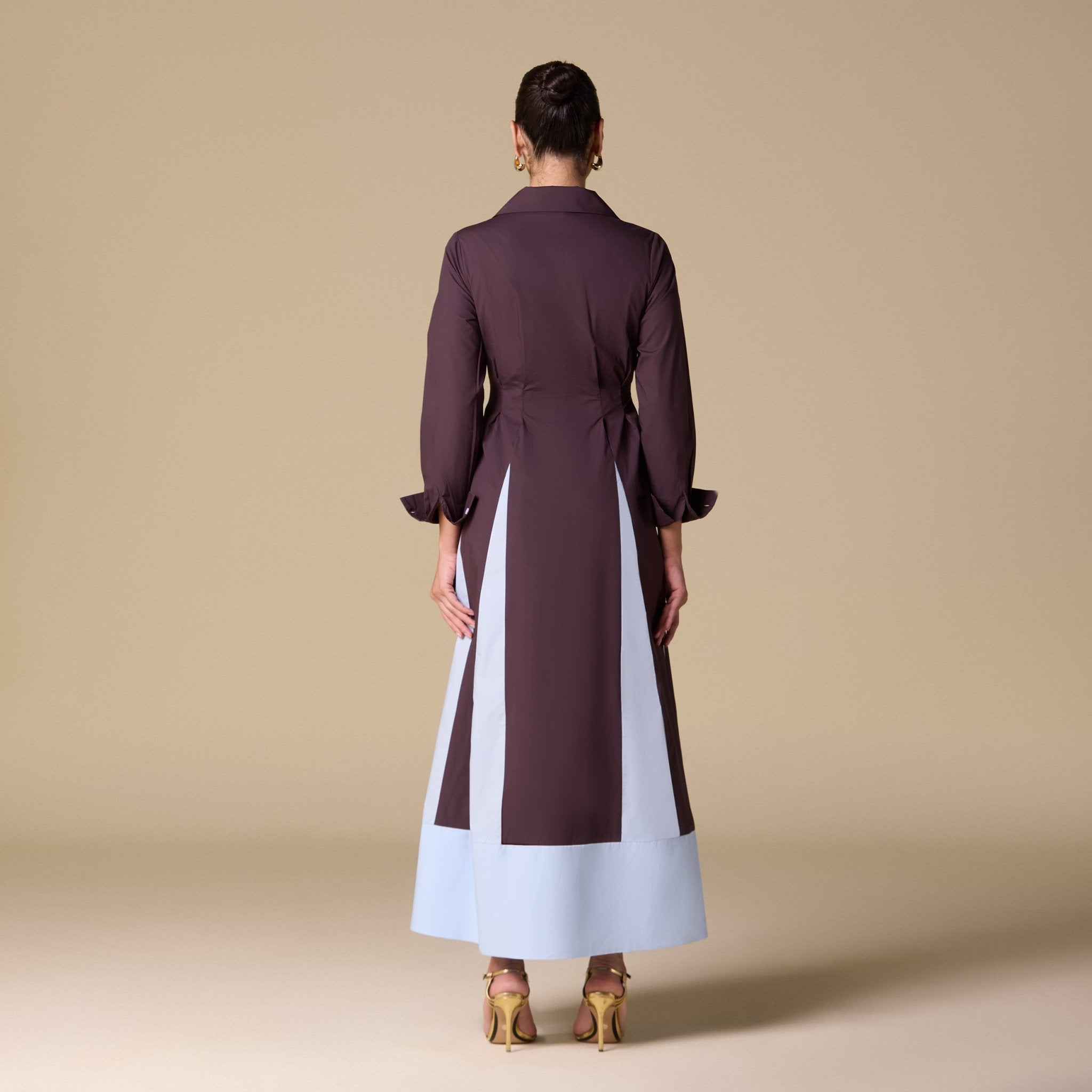 Striped Poplin Maxi Dress - shopaleena