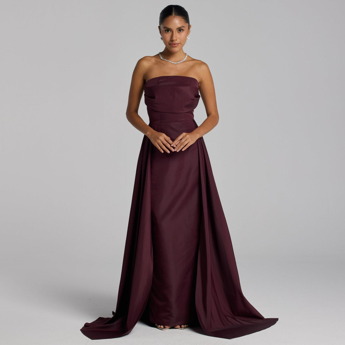 Taffeta Strapless Maxi Dress - shopaleena