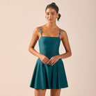 Teal A-Line Swim Skirt - shopaleena