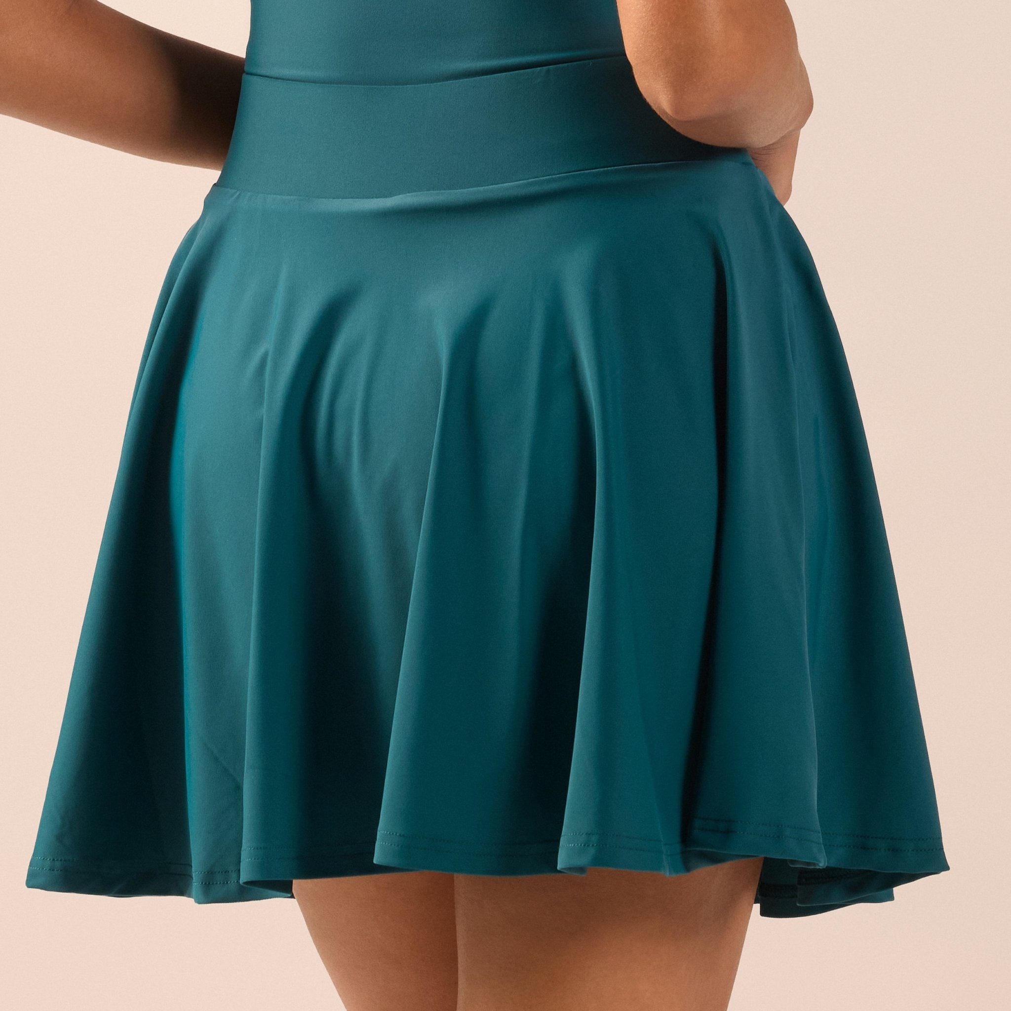 Teal A-Line Swim Skirt - shopaleena