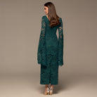 Teal Lace Long Sleeve Maxi Dress - shopaleena
