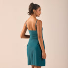 Teal Side Tie Swim Skirt - shopaleena