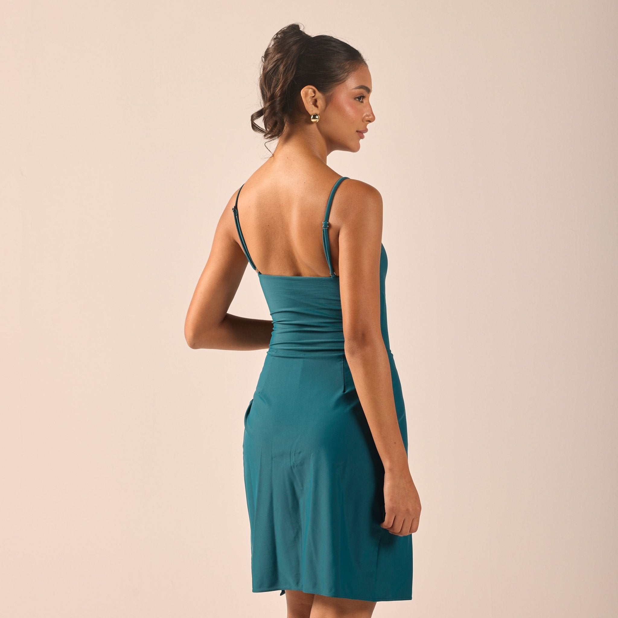 Teal Side Tie Swim Skirt - shopaleena