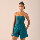 Teal Wide Leg Swim Shorts - shopaleena