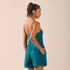 Teal Wide Leg Swim Shorts - shopaleena