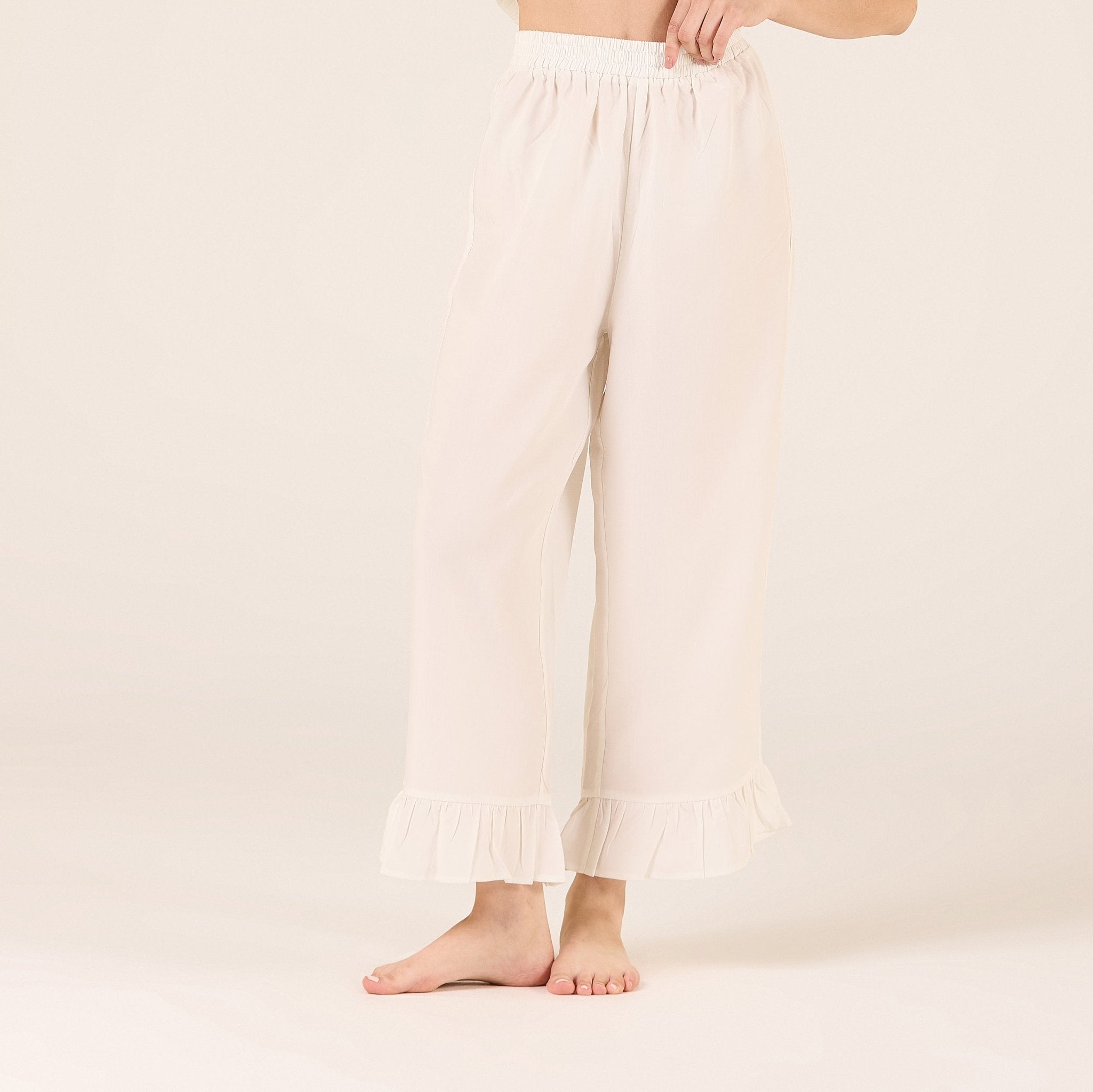 Tencel Plaid Elastic Waist Pants - shopaleena
