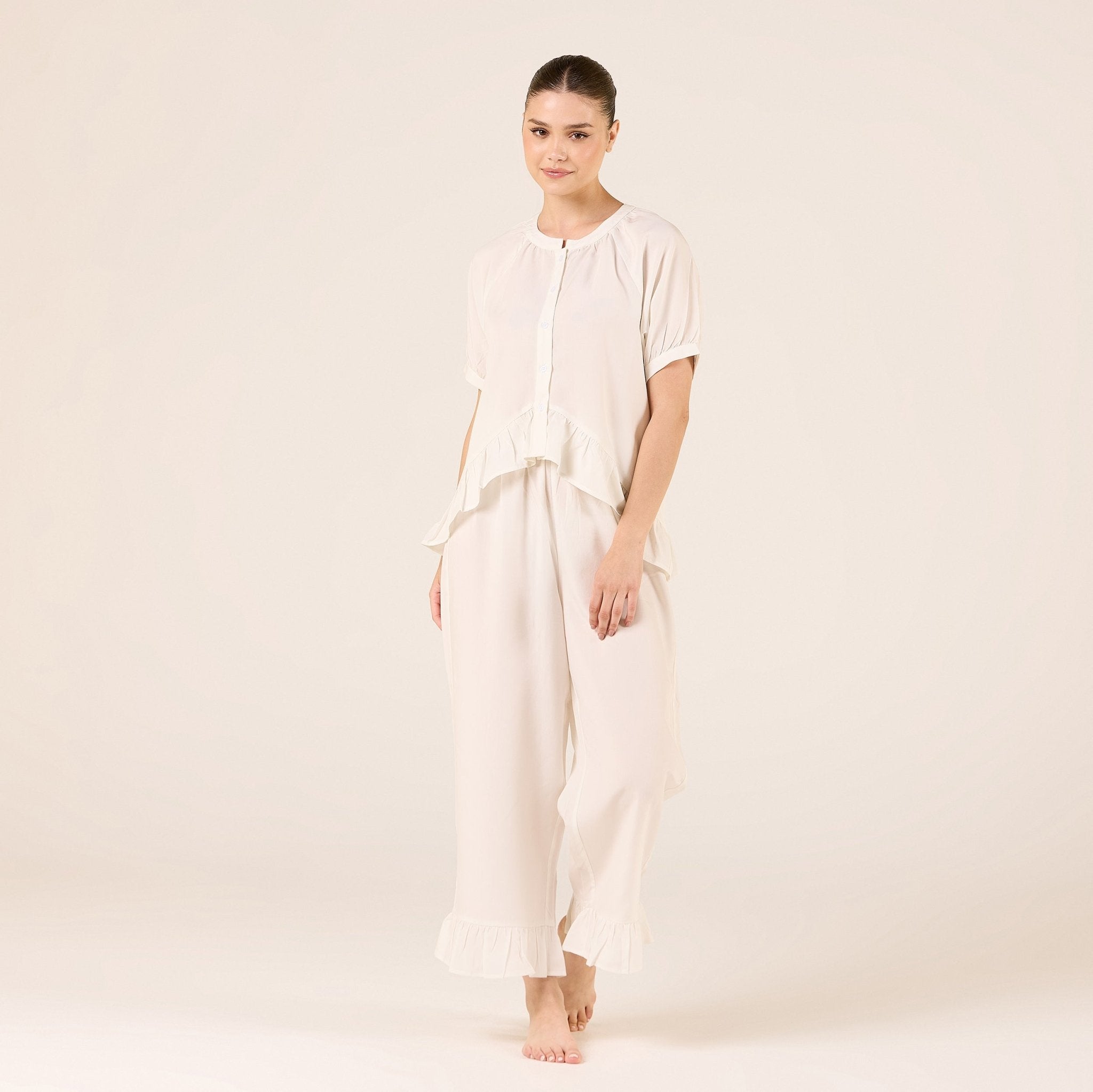 Tencel Plaid Elastic Waist Pants - shopaleena