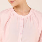 Tencel Plaid Short Balloon Sleeve Shirt - shopaleena