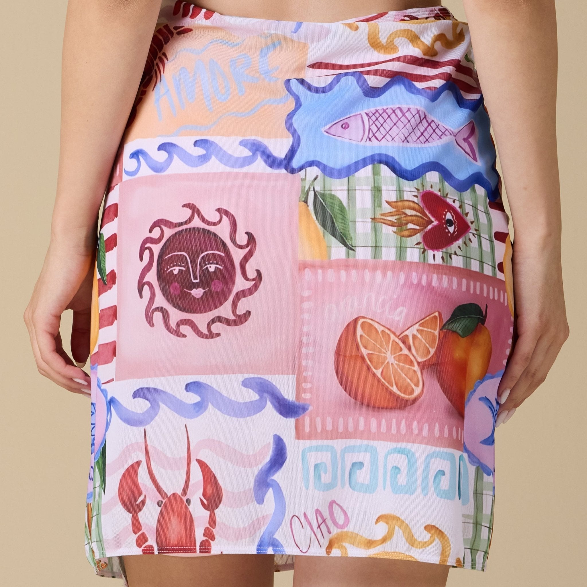 Tie - front swim skirt - shopaleena