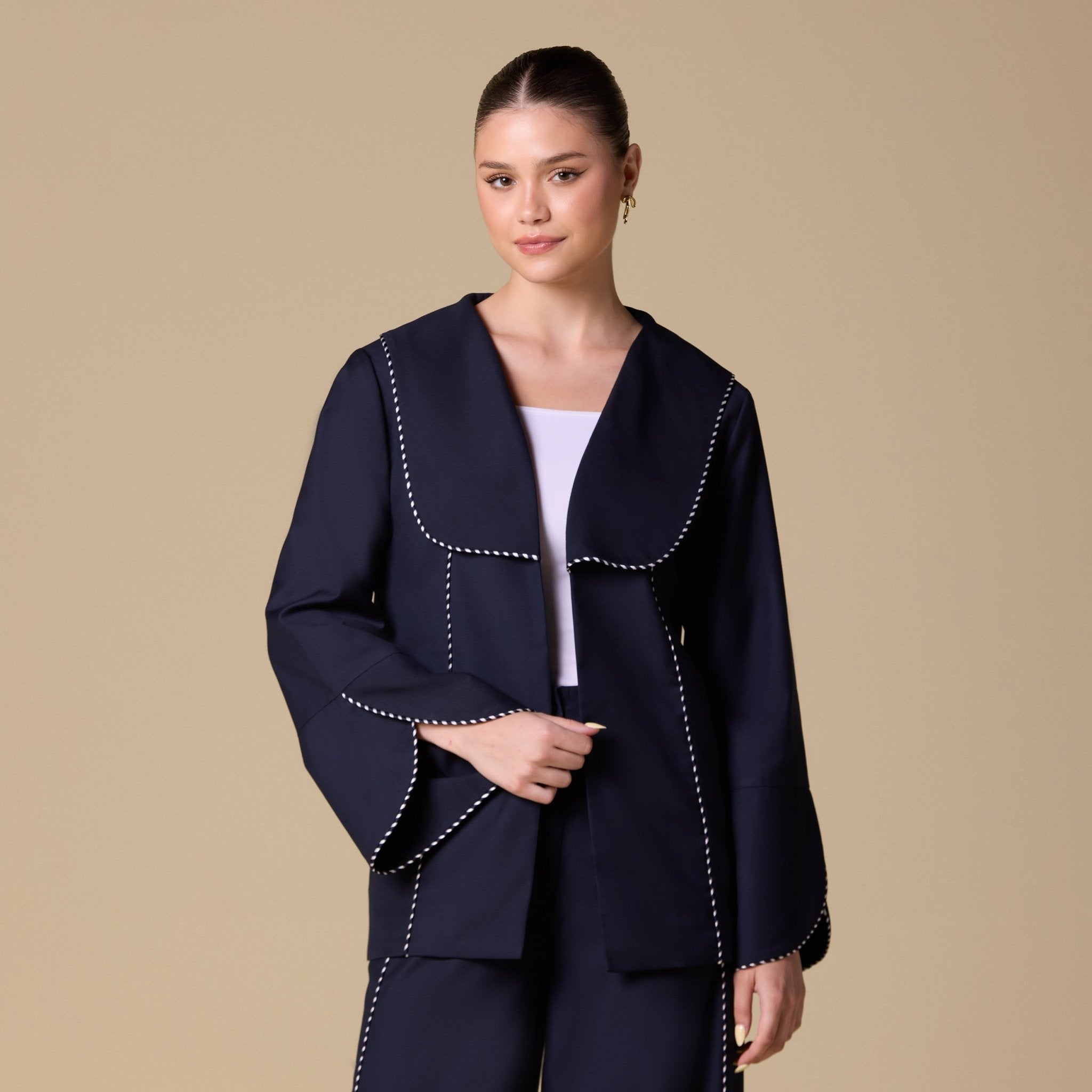 Twill Kimono - Style Trim Top - shopaleena