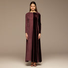 Two Tone Velvet-Cupro Maxi kaftan - shopaleena