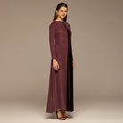 Two Tone Velvet-Cupro Maxi kaftan - shopaleena